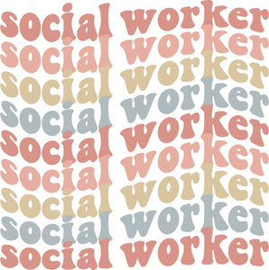 Social Worker Stacked Wavy Text Design